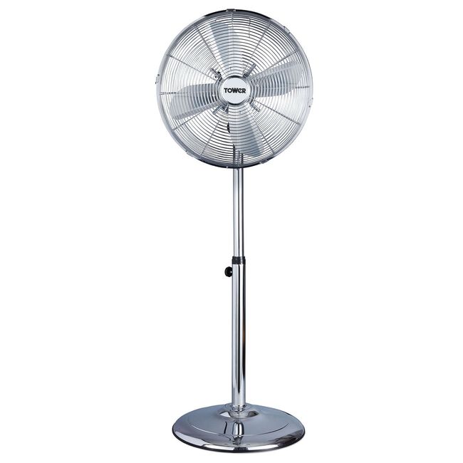 Tower 16" Metal Pedestal Fan Chrome